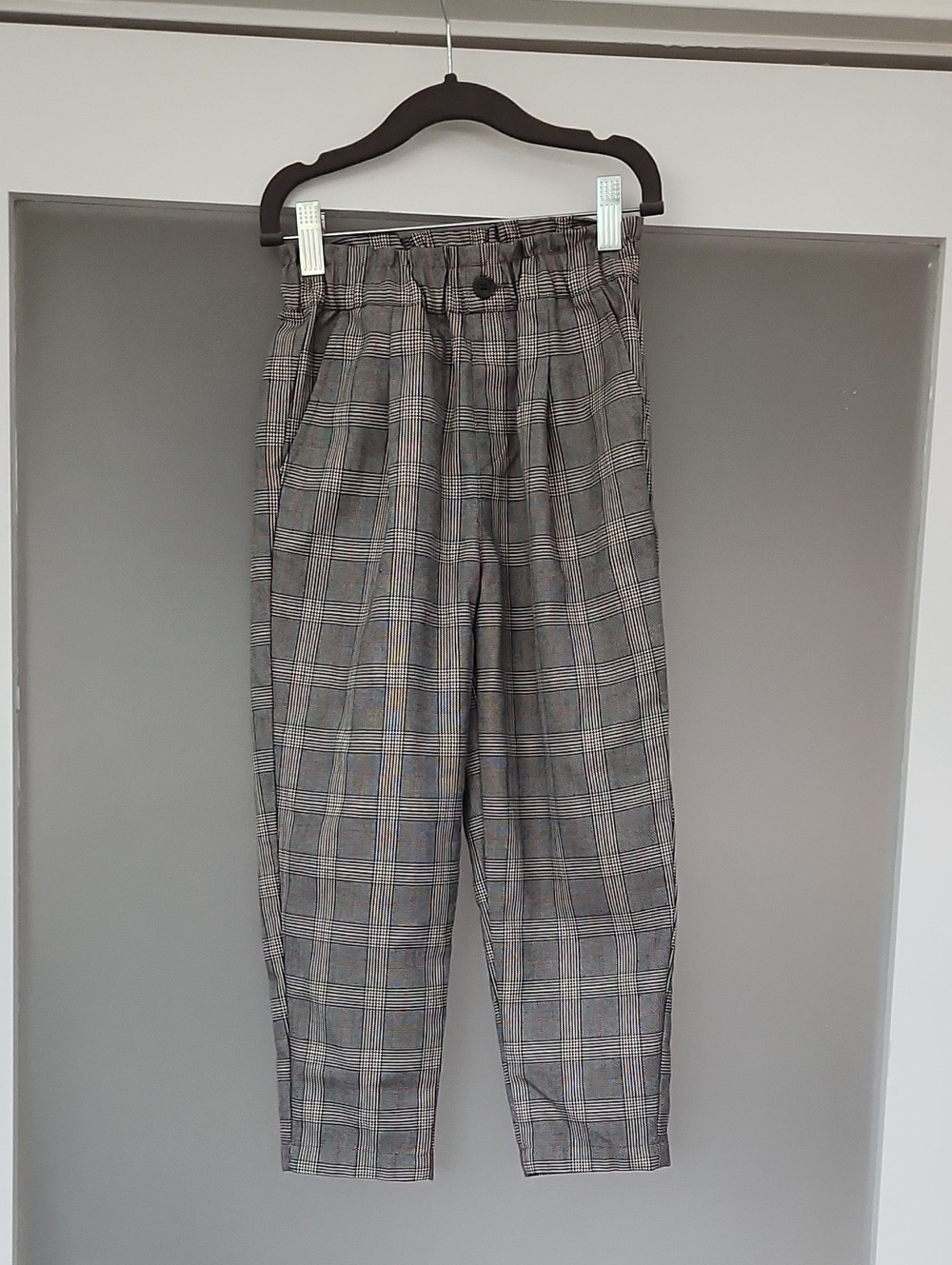Uniqlo Gray Plaid Kids Chinos